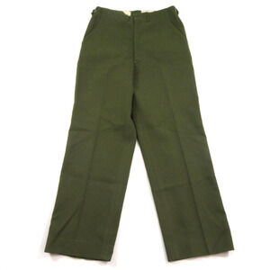 US Army Military Wool Field Trousers 18oz Green Sz Sm 55-T-35650-40 Vintage